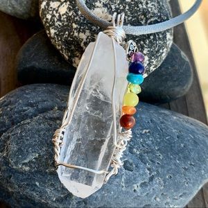 Quartz Crystal & Chakra Bead Necklace